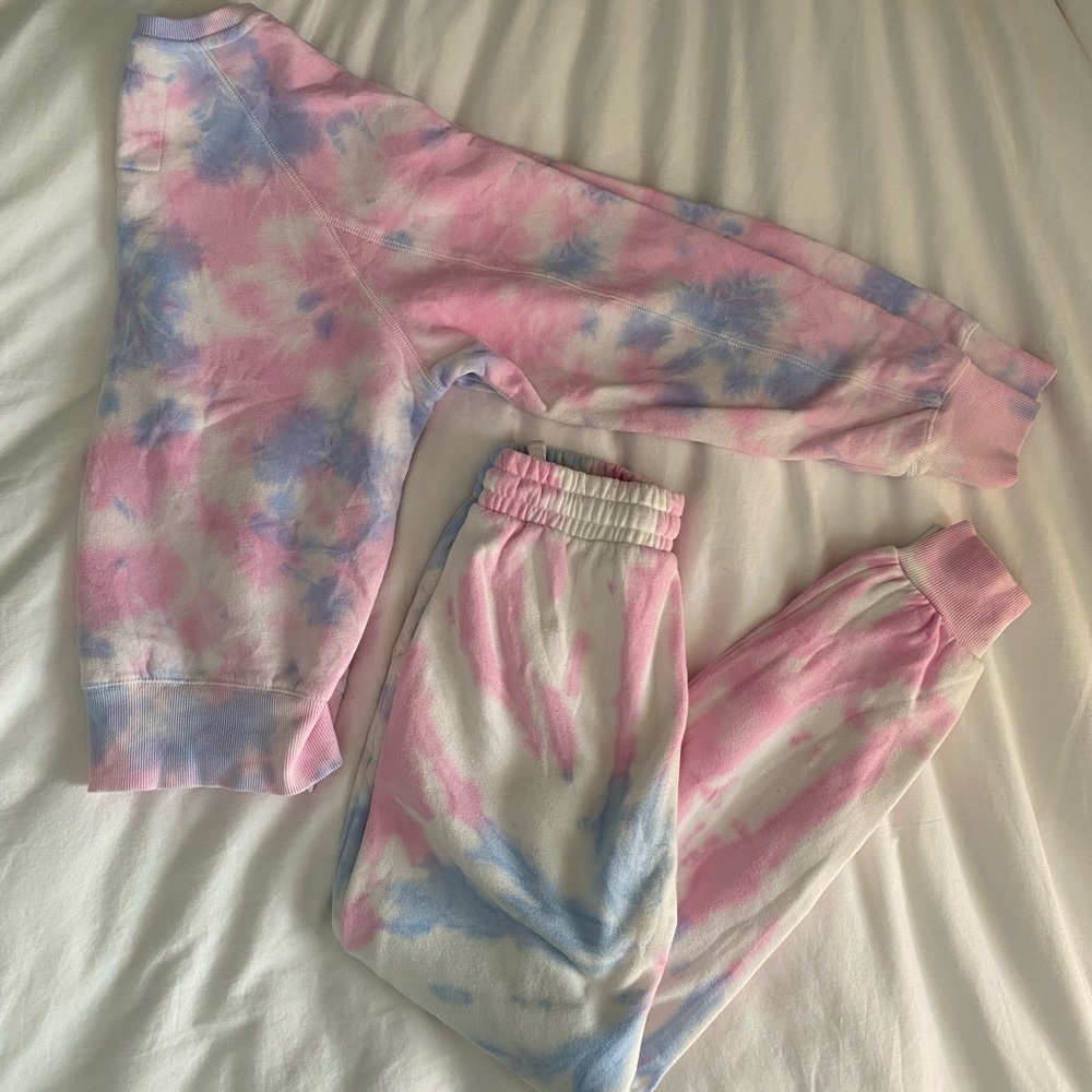 PINK & BLUE TYE DYE SWEAT SET